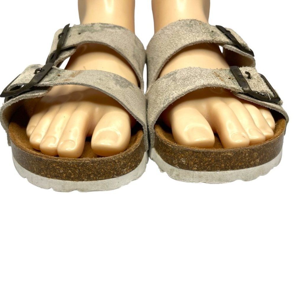 Biostep Women's Double Adjust Buckle Beige Leather Slide Sandal Size 7.5 M - Picture 3 of 12